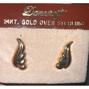 Vintage Danecraft‎ 24kt. Gold Over Sterling Earrings